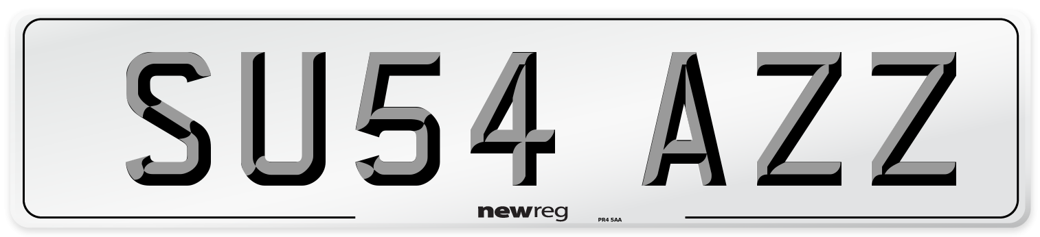 SU54 AZZ Number Plate from New Reg